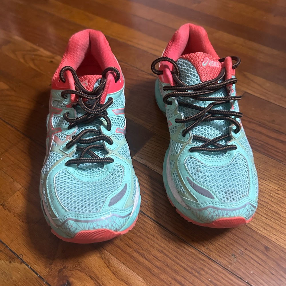 Asics Men’s Athletic Shoes - Mint and Coral